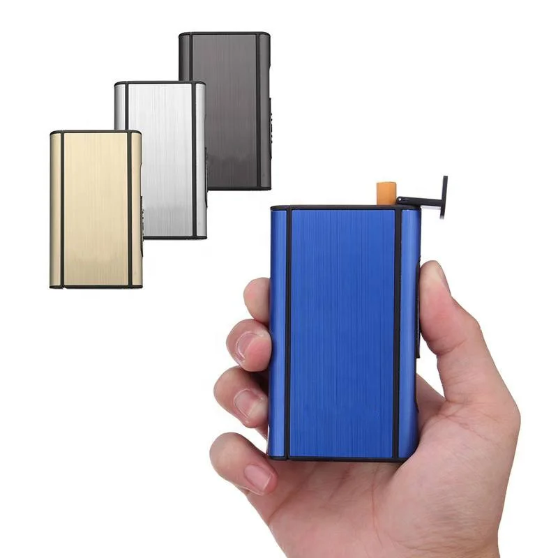 

Creative design pocket Aluminum alloy super lightweight One-Hand Operate Automatic Cigarette Case, Only for 85mm 8-10 Capacity, Pantone color