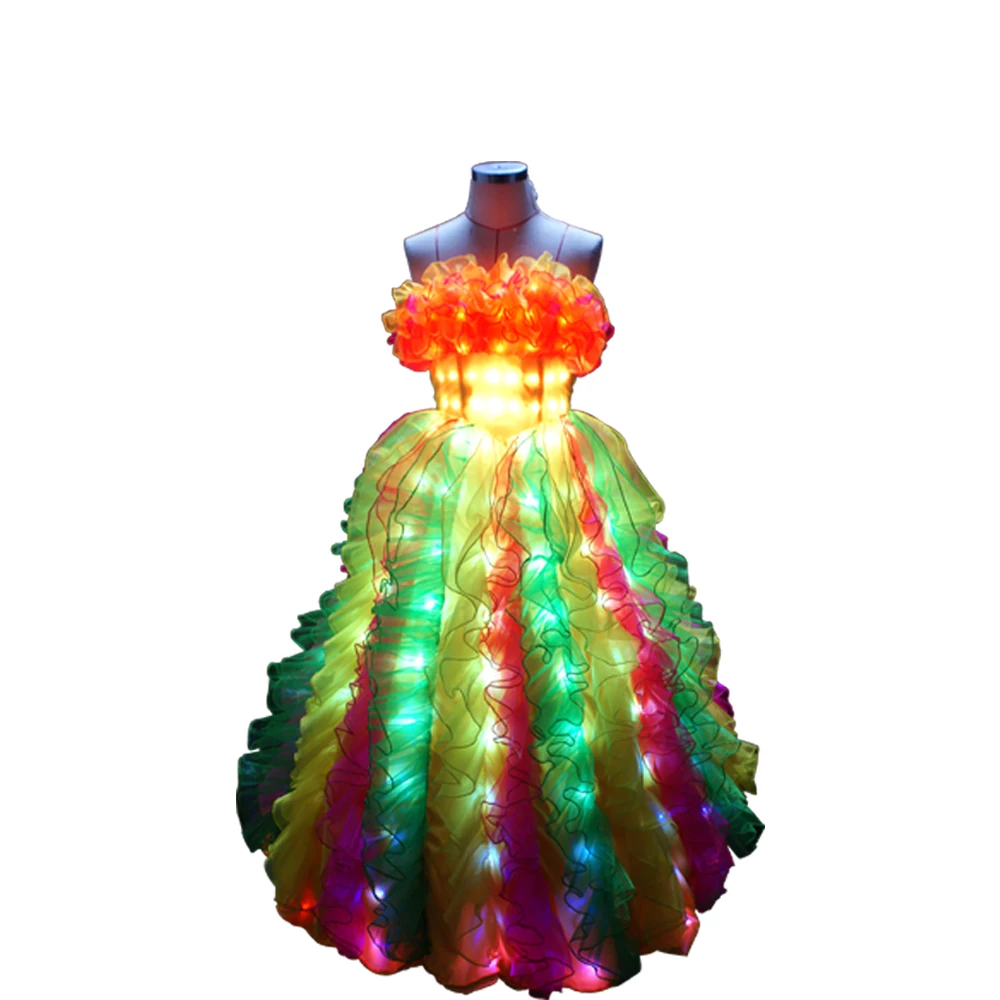 
Aurora Pixel LED Long Dress LED Rave Dress for carnival performance wear glow in the dark dresses Rave Clothes  (60780181706)