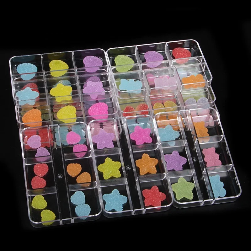 

Paso Sico 24 Slots Mixed Summer Resin Candy Soft Colorful 3D Design Manicure Accessories DIY Nail Art Charms