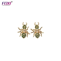 

Minimalist Jewelry High Quality Fashion Gold Plated Insect Ants Cubic Zirconia Stud Earrings For Women 2020
