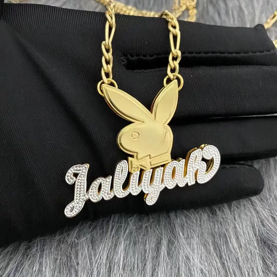 

2021 custom baby cartoon character name necklace nameplate pendant for kids women jewelry