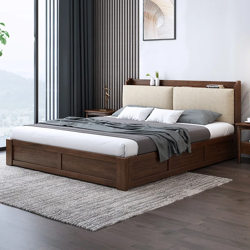 product-Base White Room Furniture Bedroom Set King Queen Size Solid Walnut Wood Bed-BoomDear Wood-im-1