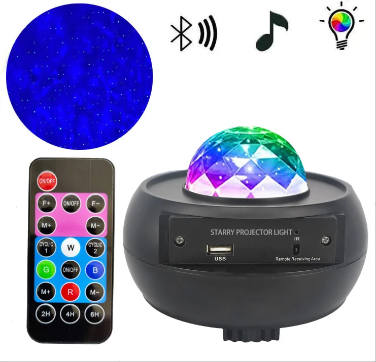 Rgb Usb Rechargeable Bluetooth Music Bar Home Shop Office Party Dirco Club Led Starry Projector Laser Lights