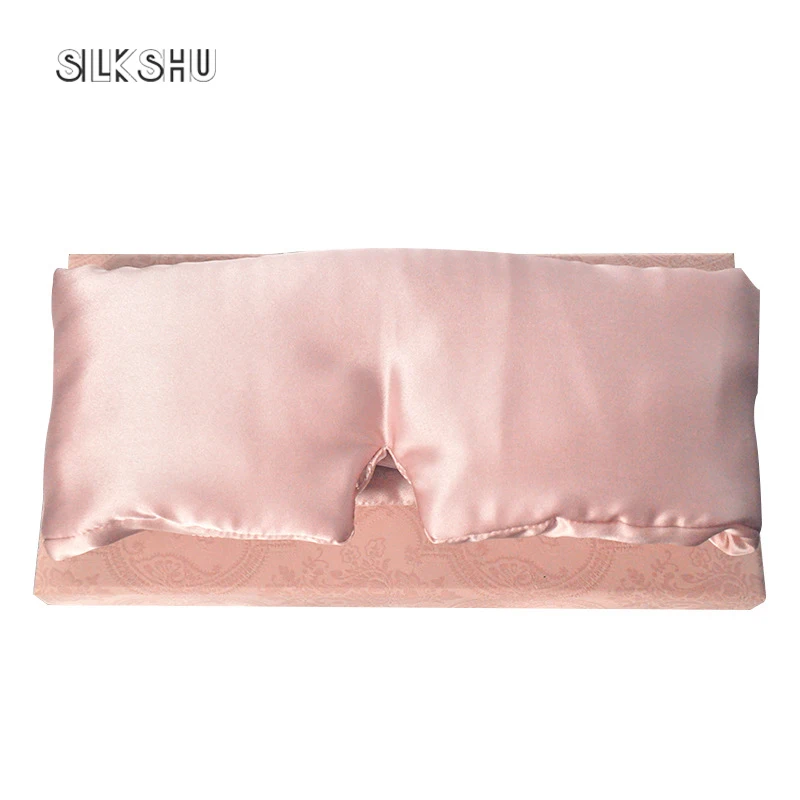 16 Momme Handmade Mulberry Silk Sleep Eye Mask with Adjustable Band Blindfold Silk Eye Cover for Night Sleeping Travel Nap