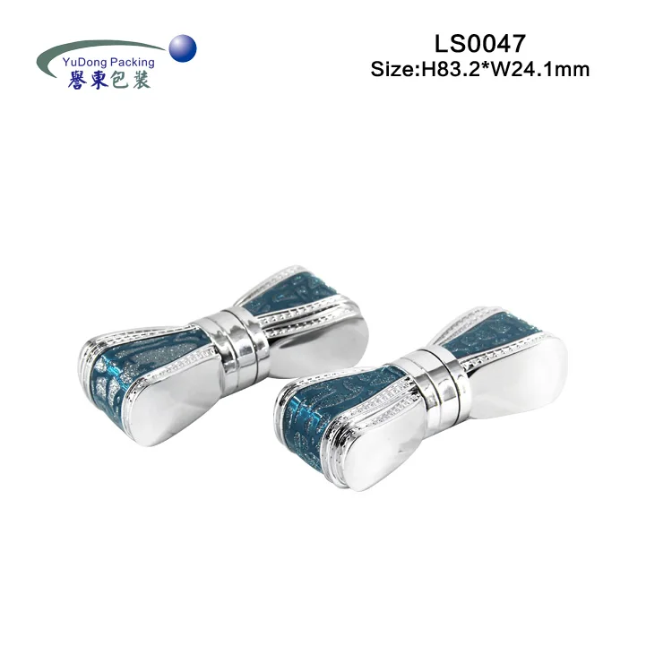 
2020 trend custom printed empty luxury blue bowknot lipstick container lip stick packaging tube with diamond 