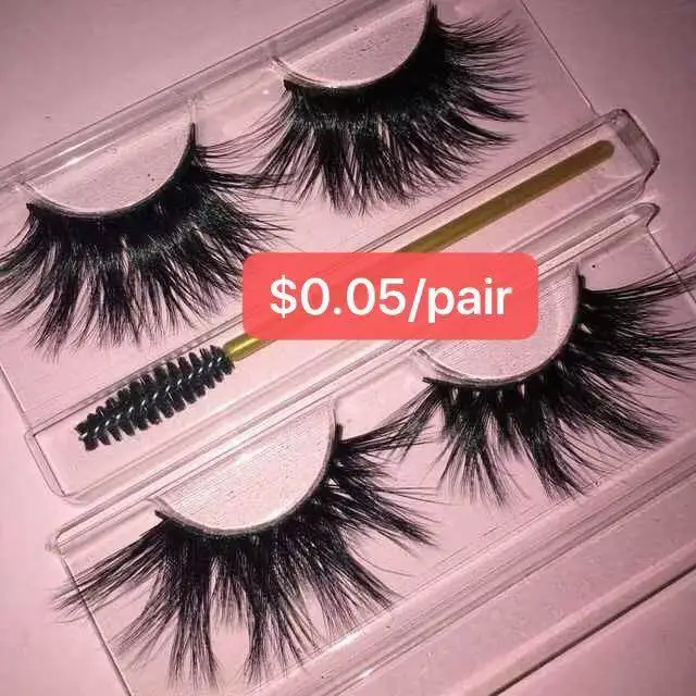 

100% real mink free custom sample 3d mink lashes eyelashes vendor cruelty free lashes, Natural color