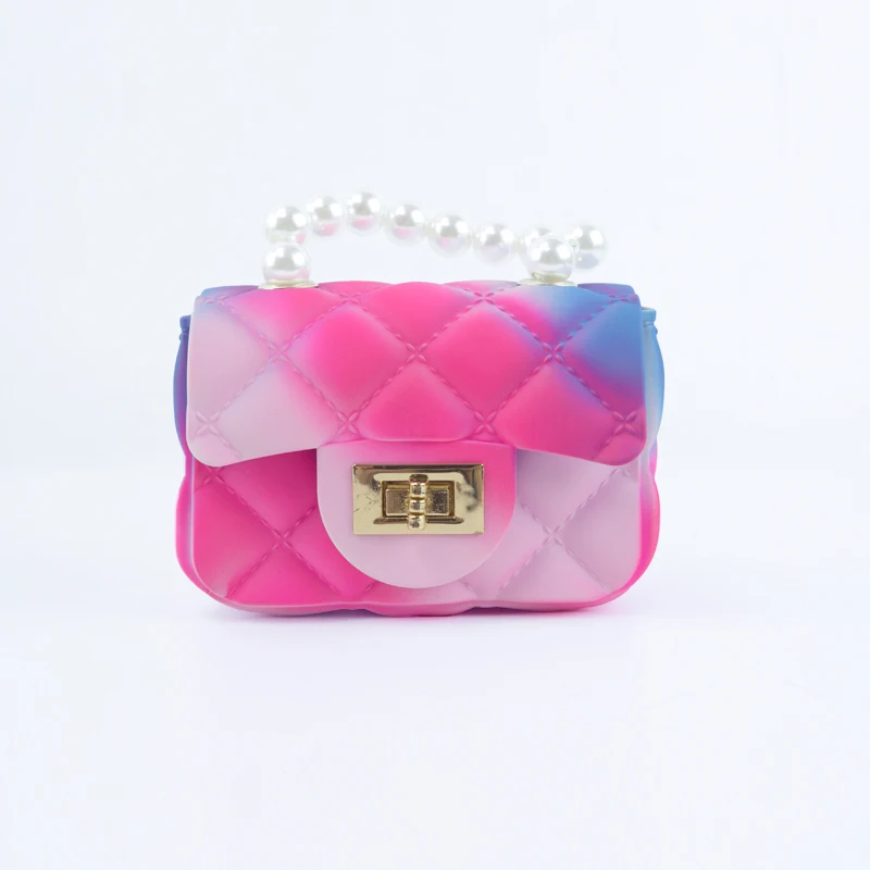 

High quality wholesale fashion cute candy colors chain crossbody little girl purses jelly handbags mini girls handbags