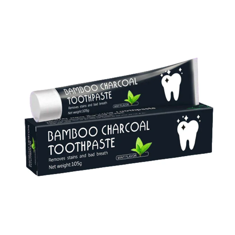 

Bamboo charcoal toothpaste whitening teeth stain removal toothpaste tooth care coconut toothpaste 105g, Black
