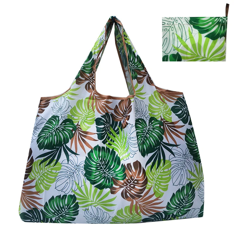 

Floral Printed Portable Shopping Bag Foldable Large Capacity Multiple Styles Washable Reusable Shopping Bags, 6 colors