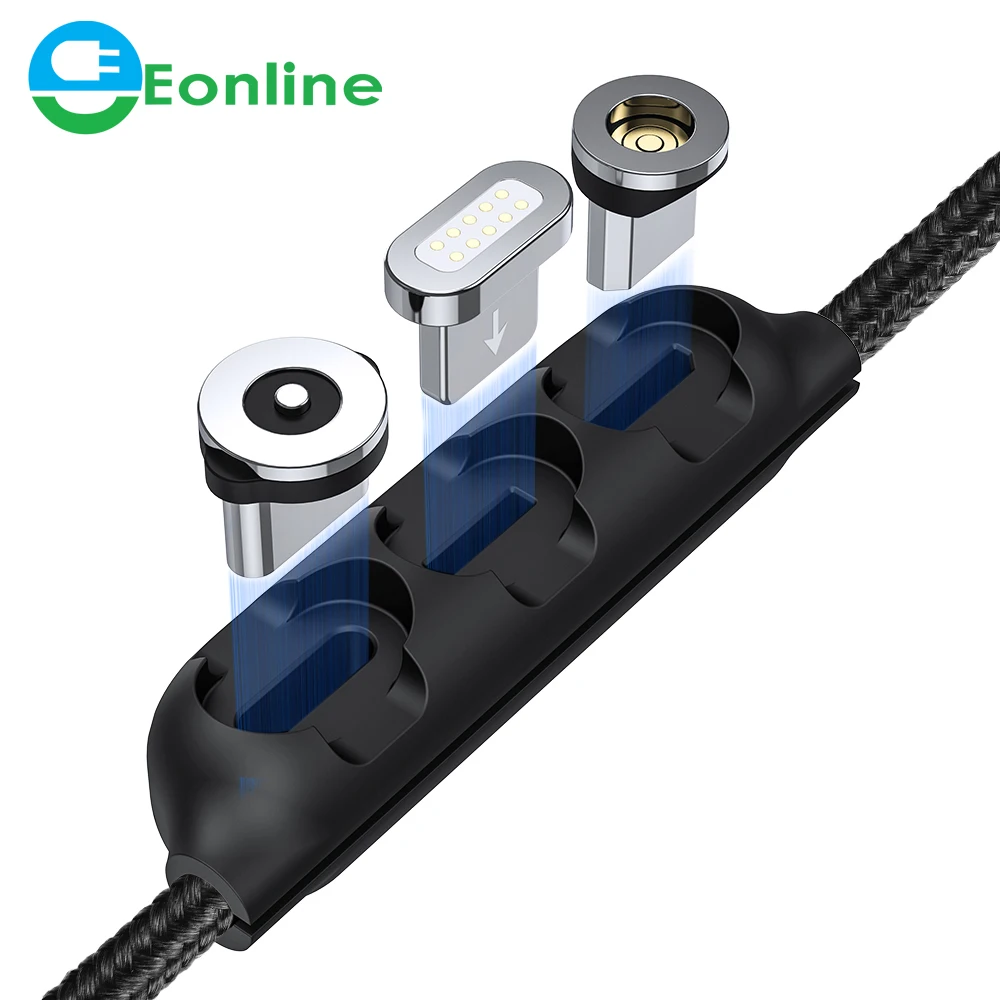 

Eonline Micro USB Type C Magnetic Cable Plugs Case USB C Portable Storage Box Adapter Magnet Connector Head Accessories