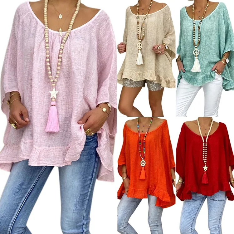 

Fashion Women Chiffon Blouses Ladies Tops Long Sleeve O Neck Shirt Blusas Femininas Plus Size S-6XL Female Solid Color Clothing