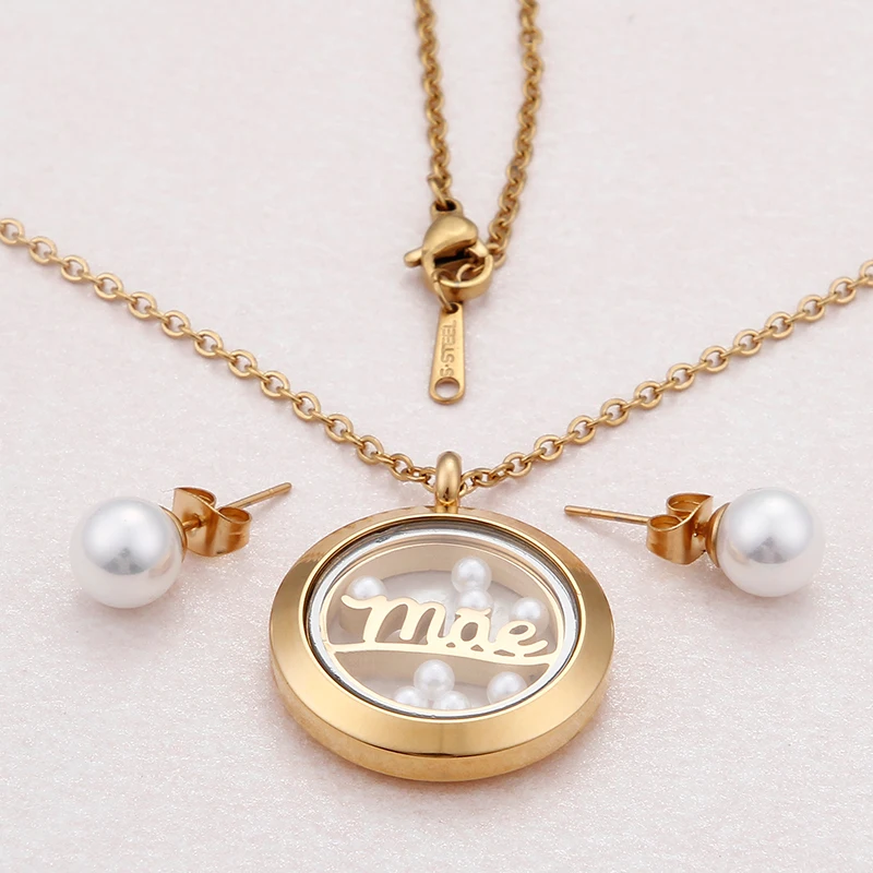 

Factory direct sales fashion real Gold 18k Gold Round suit Stainless Steel Necklace