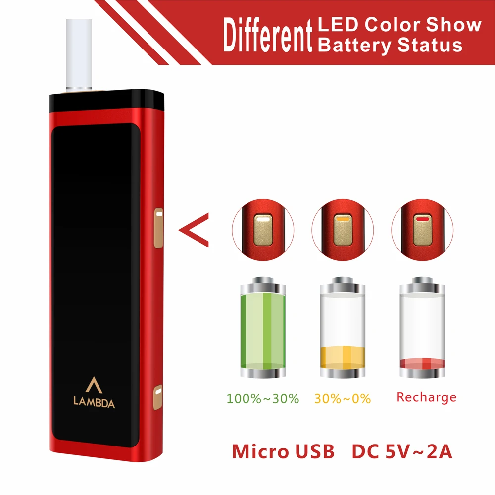 
2020 New Heat No Burn Device Not Burn Heat Tobacco Sticks LAMBDA T3 Dry Herb Kits Electronic Cigarette Original Manufacturer 