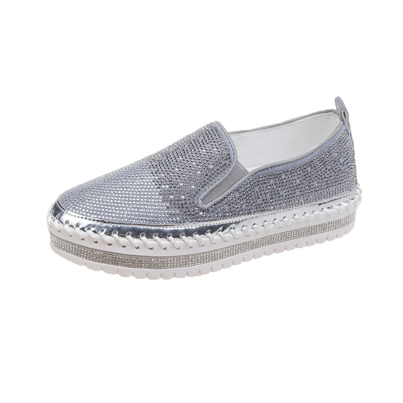 

Diamond Rhinestone Slip On Clear Crystal Deslizar el pie dentro de los zapatos Women Shoes Loafer, Picture