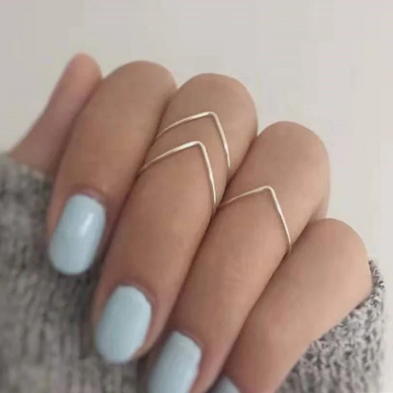 

2020 Popular Minimalist Jewelry Thin Arrow Ladies Gold Plated Stainless Steel Dainty Midi Rings for Women Girls