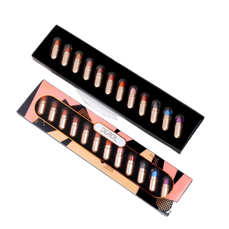 

12 Color Explosive Pearly Sequins Capsule Private Label Glitter Eye Shadow Waterproof Eyeshadow Palette