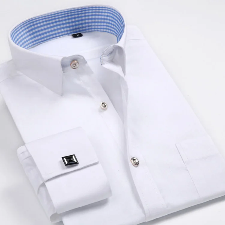 

RTS High Quality Business Formal French Cufflinks Shirts for Men, Picture shown