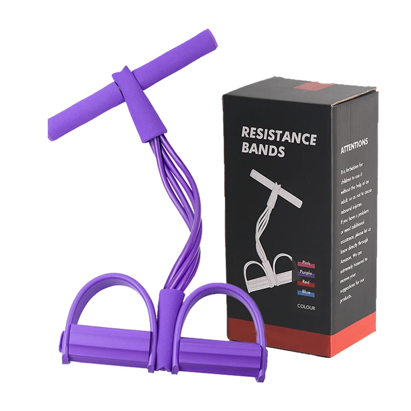 

2021 Agreat Wholesale Hot Selling Gym Fitness Equipment Pedal Resistance Band Set, Purple, red, blue, green