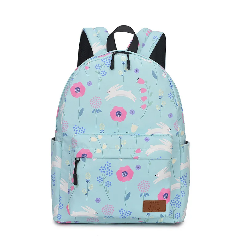 

Wholesale Beautiful flower printed school backpacks for girls polyester student book bag quality school bags, Can be custom