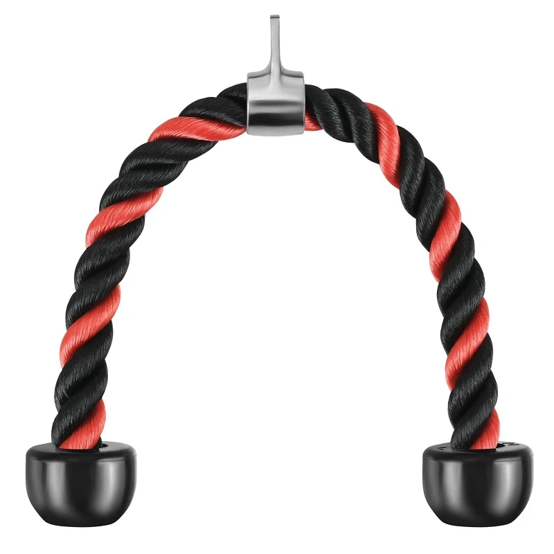 

low MOQ heavy duty solid rubber ends triceps gym rope pull down ropes training accessories