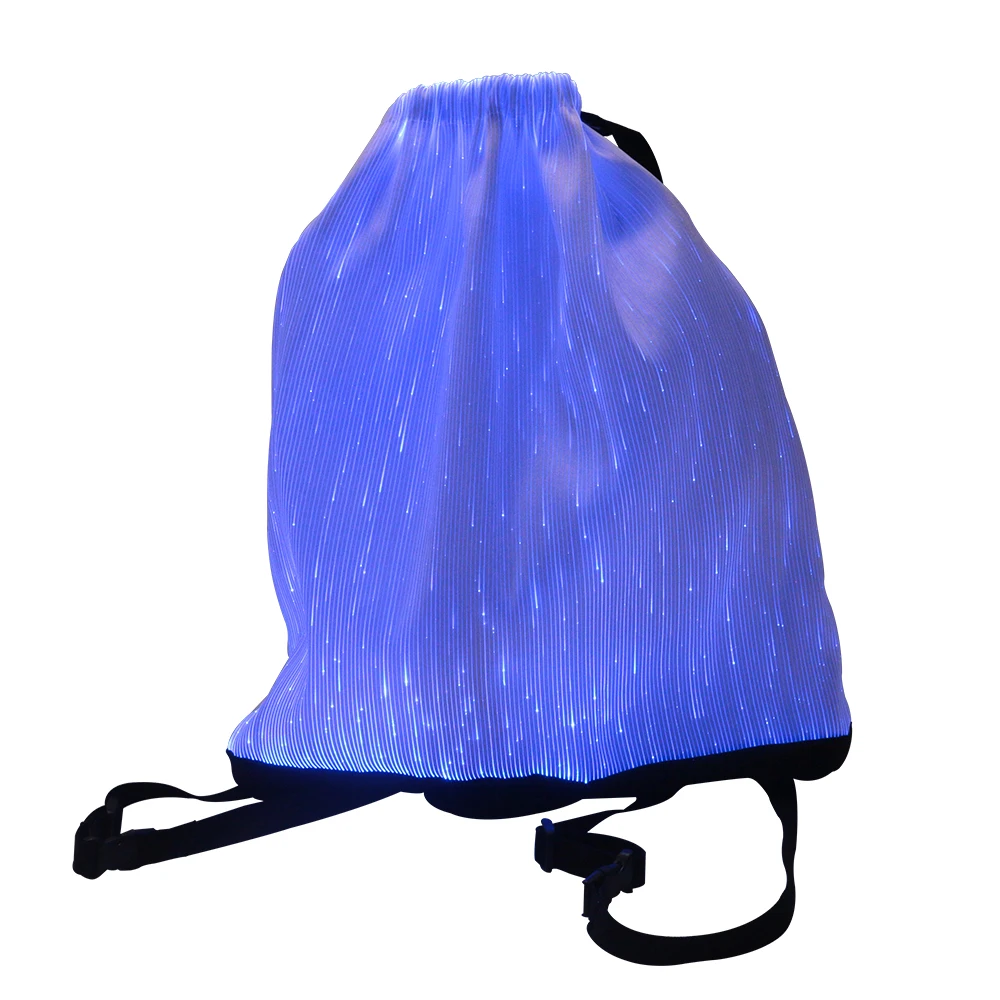 

Drawstring Flashing Glow in the Dark Festival Glowing Evening Party Supplies Rave Light up Fiber Optic Luminous LED Backpack Bag