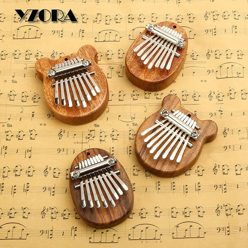 

Stock factory wholesale Gift souvenir children musical instrument 8 keys kalimba mahogany wood Mbira mini kalimba thumb piano, Burlywood