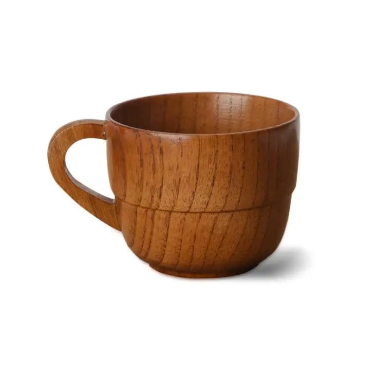 

Old Carpenter New Design Traditional Handmade Milk Coffee Tea Drinking Wood Cup With Handle