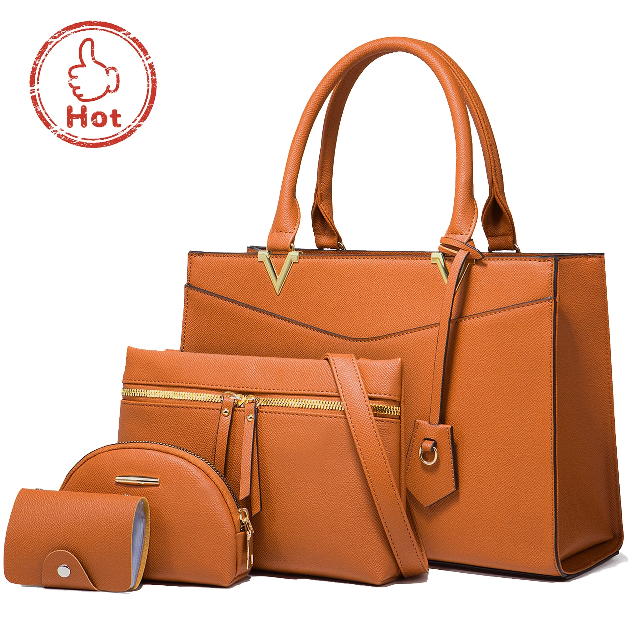 

Factory direct ladies large hand bags 4pcs designer handbags women handbags