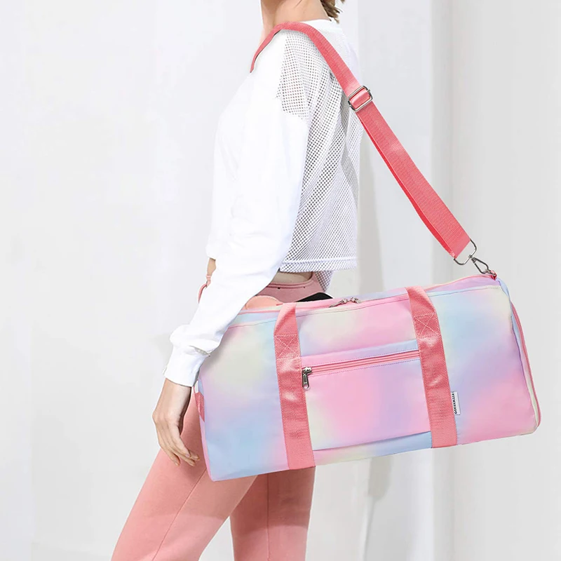 

JANHE malas de viagem Rainbow sac de gym Sport Tote Bes Custom Luggage Travel Pink Duffle Bag