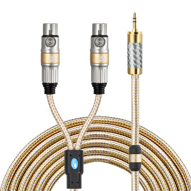 

Stereo 3.5mm Male to Dual 3 Pin XLR Female Audio Cable