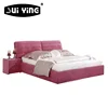 Hotel furniture french Style King Size upholstered bed fabric bed B906