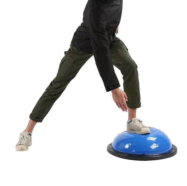 

Massage Balance Half Ball Fitness Blue Yoga Balance Trainer Ball With Resistance Bands And Pump, As picture
