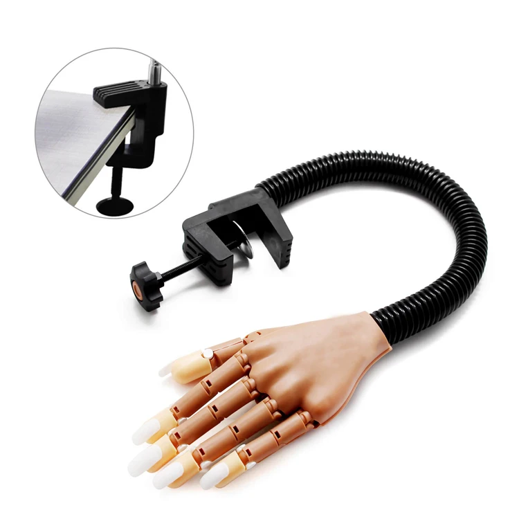 

Brown Replaceable Flexible Silicone Practice Hand For Nails