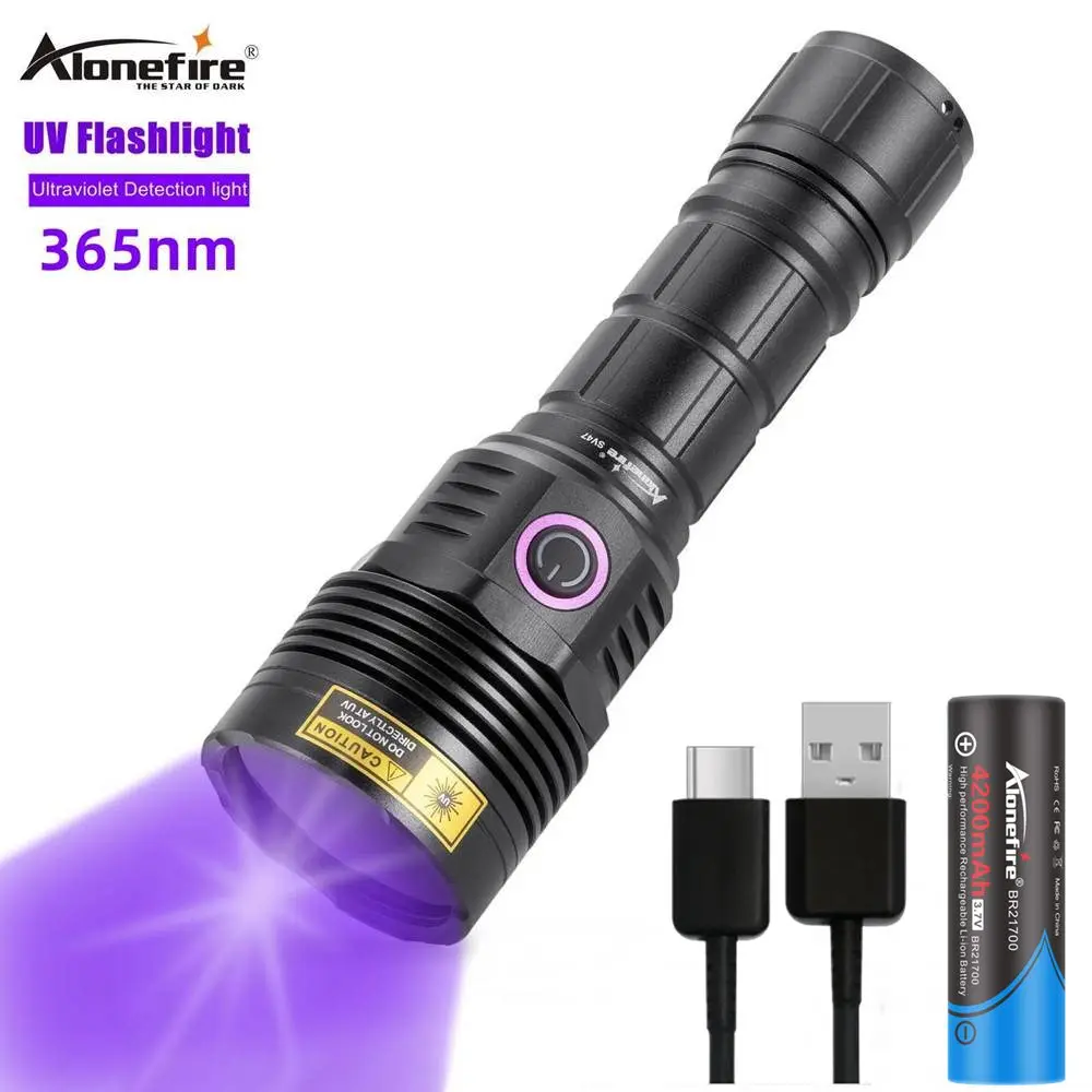 

Alonefire SV47 365nm UV flashlight scorpion Ore Money Leakage Dog Cat tinea spotlight long shots fishing buoys Detection torch