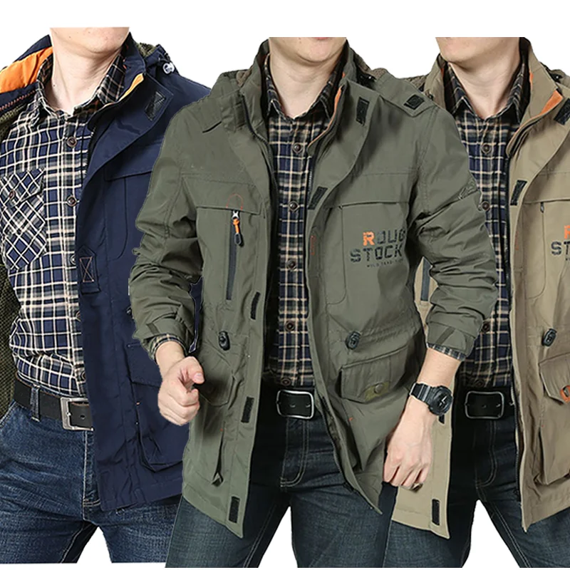 

Spring 2021 outdoor casual windbreaker jacket waterproof and breathable men's jackets & coats, Shown