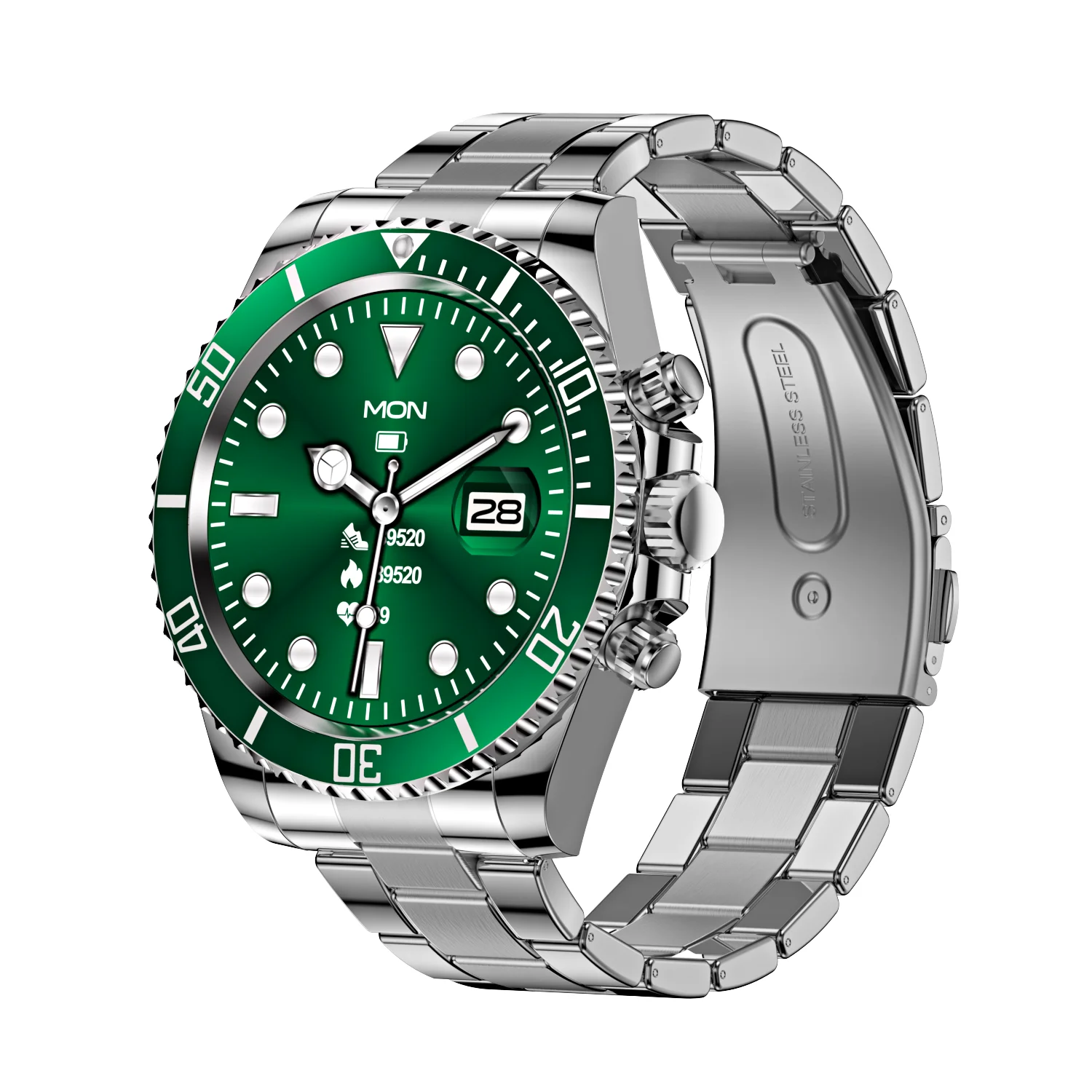 

Hot Selling Quartz Watches New Fashion Mens Watch V-AW12 1.28 Inch 320mAh Stainless Steel Business Watch Relogio, Green/blue/black