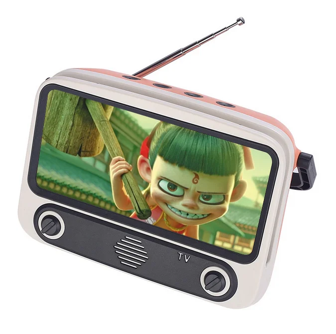 

Best selling Retro TV BT Speaker Portable Wireless Blue Tooth speaker Phone Stand holder 3D Stereo Sound with FM Radio USB TF