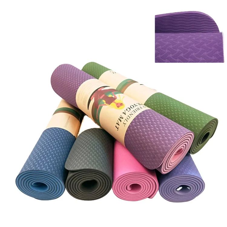 

Double Color Non-slip TPE Yoga Mat Quality Exercise Sport Mat for Home Gym Fitness equipment, Picture