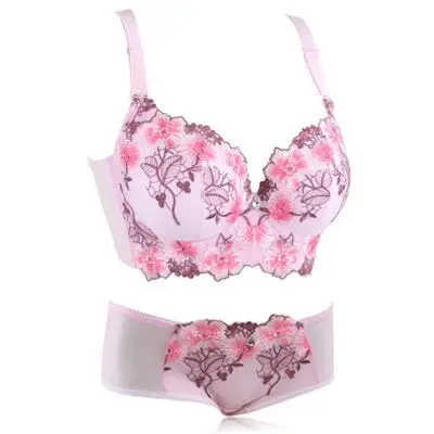 

Japanese hot sale style embroidery bra set women's underwear