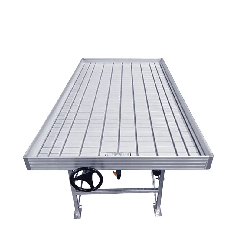 

Free customization ebb flow rolling planting bench ABS Plastic Tray rolling table with flood tray