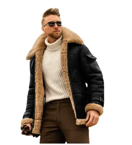 

2021 New fur men's jacket thickened mid-length men parka jacket
