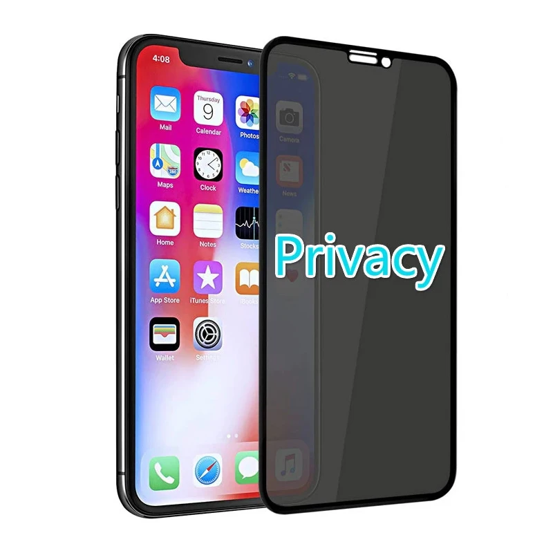 

BHW 30 Degrees Privacy Screen Protectors for IPhone 12 11 Pro Max 13 Mini Anti-spy Protective Glass for IPhone XS XR X 8 7 Plus, Customized