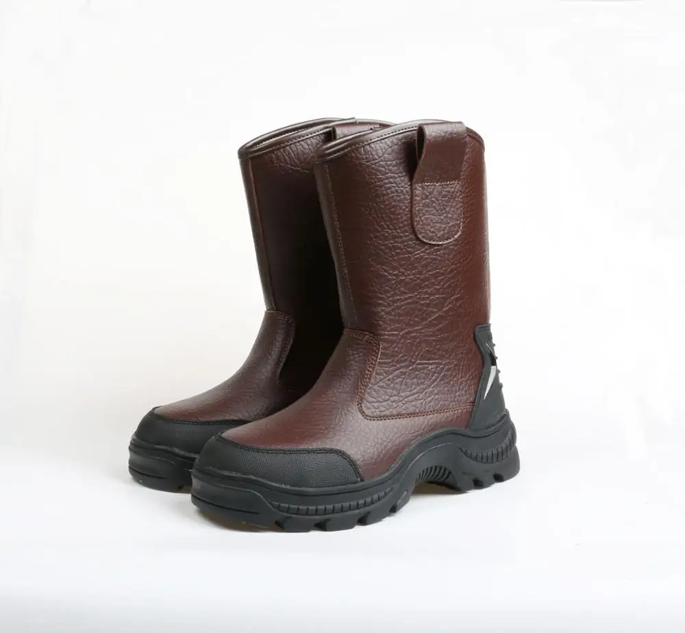 

2022 Steel Toe Safety Shoes Dark Brown Waterproof Mid Cut for Construction