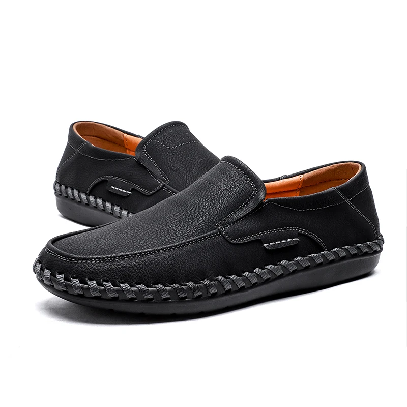 
Split Leather Shoes Men Casual Shoes Hand-made Fashion Sneakers Flat Walking Shoes 