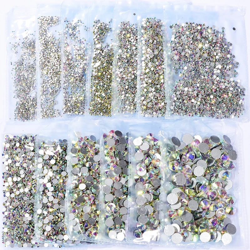 

Top Grade Multi Sizes AB Crystal Stone Hot Fix Rhinestone For Nail