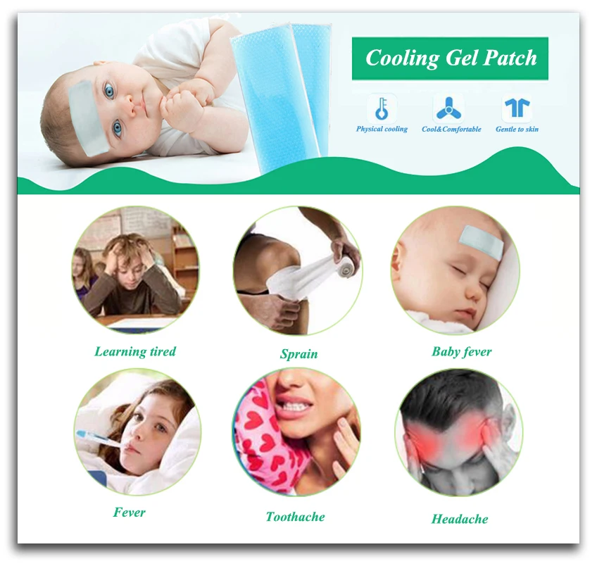 Medical Adhesive Hydrophilic Polymer Gel Baby Fever Reducing Pad - China Baby  Cooling Pad, Ice Cooling Pad