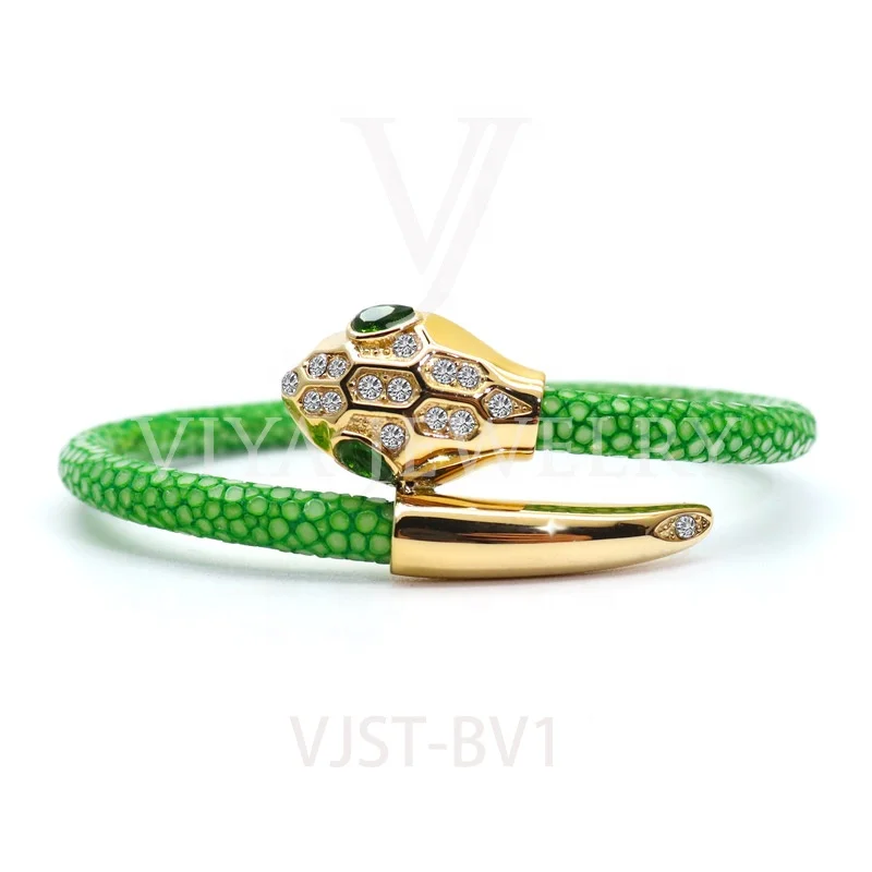 

Custom hot sale bracelets & bangles genuine skin leather bracelet
