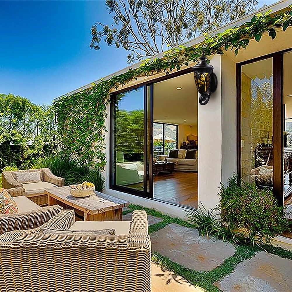 European style antique solar wall lights outdoor waterproof wall lantern villa garden exterior lamp wall mounted indoor lights