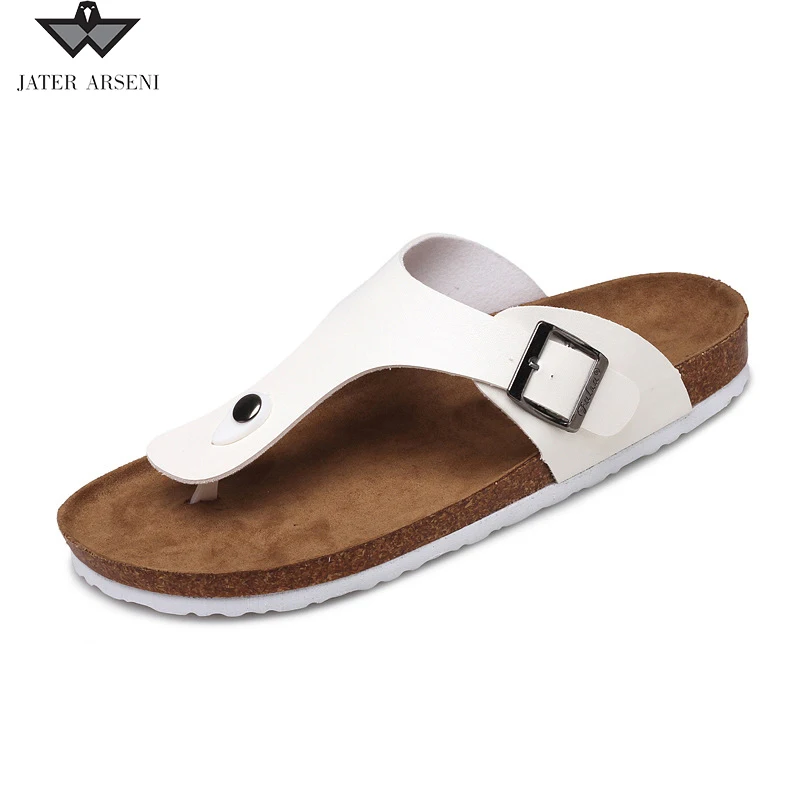 

2021 Summer fashion men's slippers open toe PU sandal pour homme men's outdoor flat beach shoes