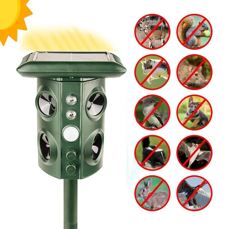 

Eco Friendly OEM Solar garden ultrasonic anim moles cappuccino deterrent fence repelling elk lawn snake bird pest repellence